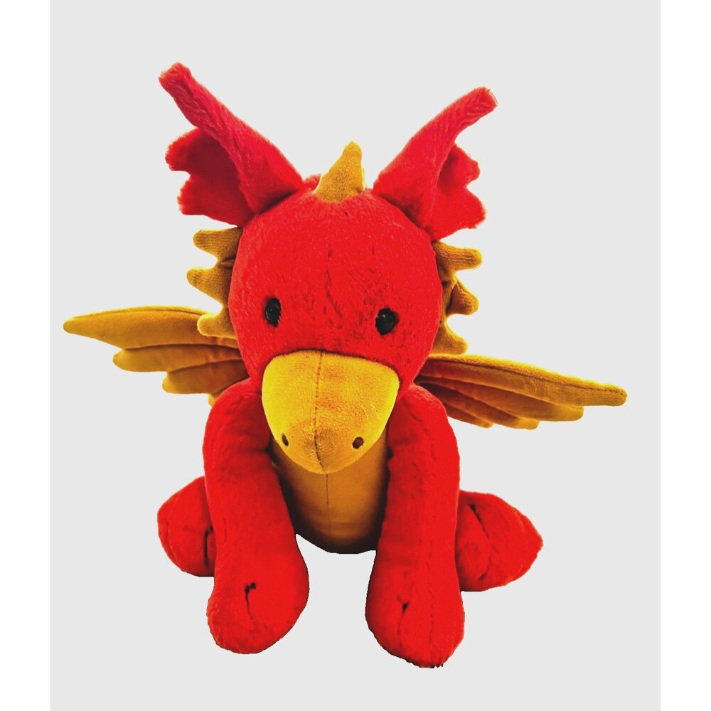 JELLYCAT London Darvin Dragon Stuffed Plush 11" Wings Horn Orange Toy EUC w/Tags